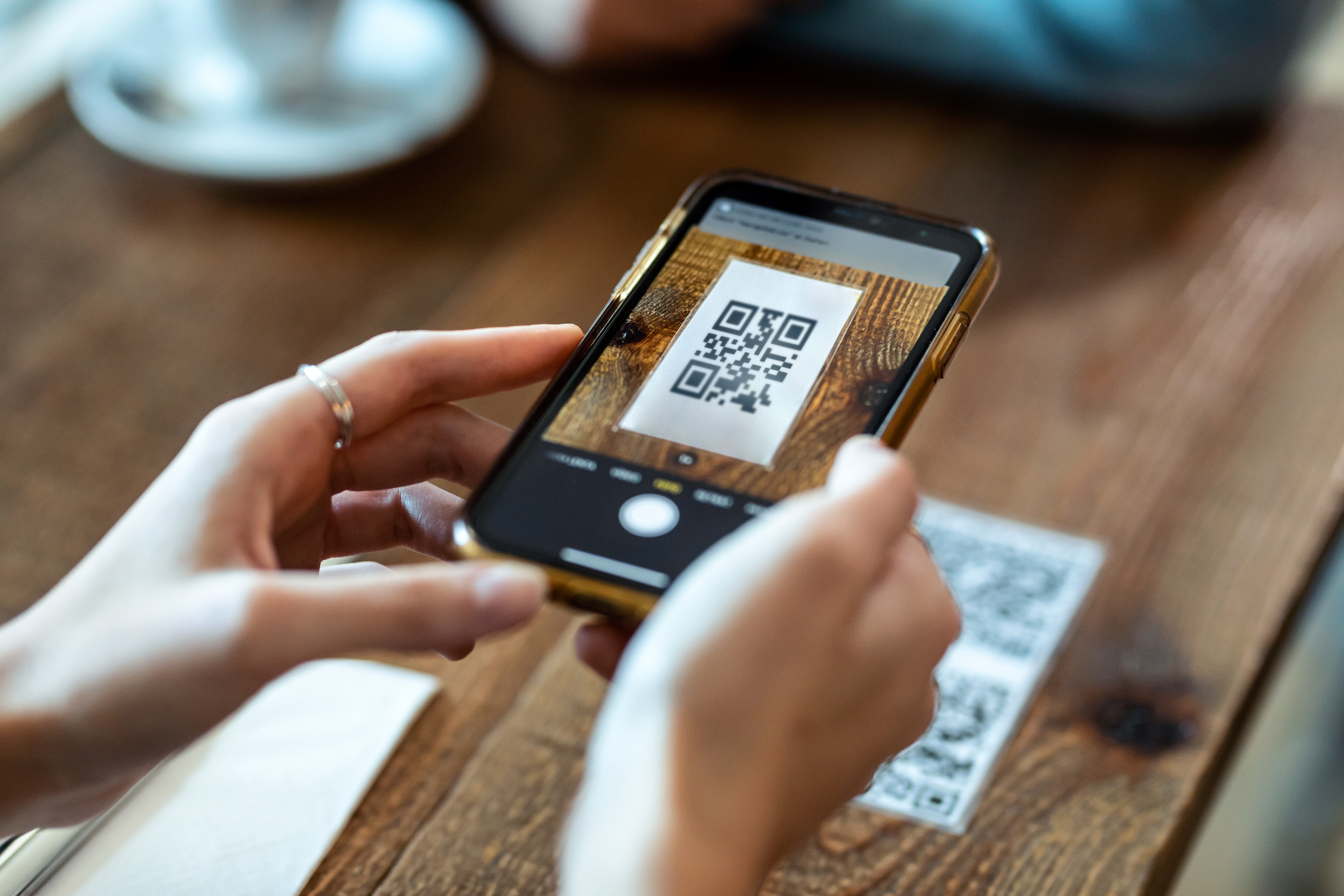picture of a phone scanning a QR code